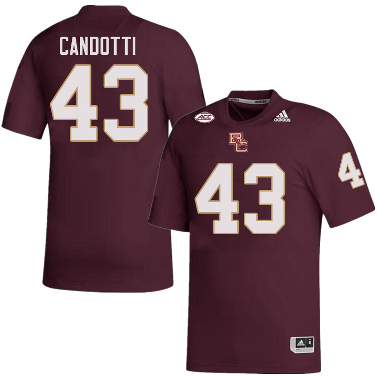 Boston College Eagles #43 Sam Candotti College Football Jerseys Stitched-Maroon